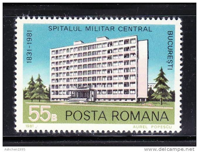 Romania Rumanien 1981, Mi 3818, Bucharest Central Military Hospital --- MNH ** - Neufs