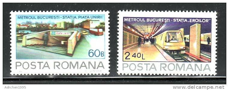 Romania Rumanien 1982, Mi 3848-3849, Bucharest Subway System --- MNH ** - Neufs