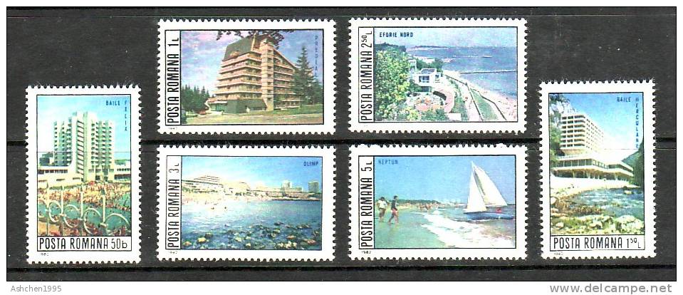 Romania Rumanien 1982, Mi 3886-3891, Resort Hotels And Beaches --- MNH ** - Neufs