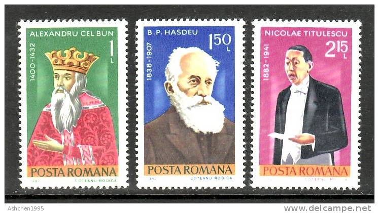 Romania Rumanien 1982, Mi 3845-3847, Famous Peoples --- MNH ** - Ongebruikt