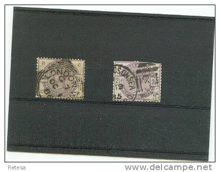 GREAT BRITAIN 2 X  N° 79  VICTORIA  1883/84 GESTEMPELD - Used Stamps