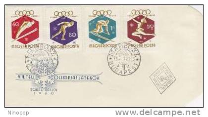 Hungary-1960 Squaw Valley Winter Olympic FDC - Hiver 1960: Squaw Valley