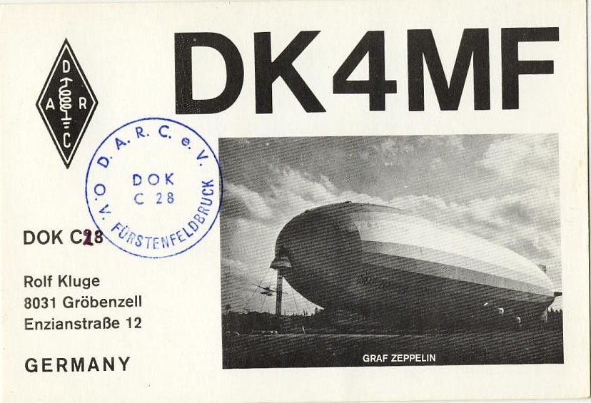 Aviation - Graf Zeppelin - Ballon Dirigeable -  Carte QSL - Gröbenzell Germany - Radio Amateurs - Dirigibili