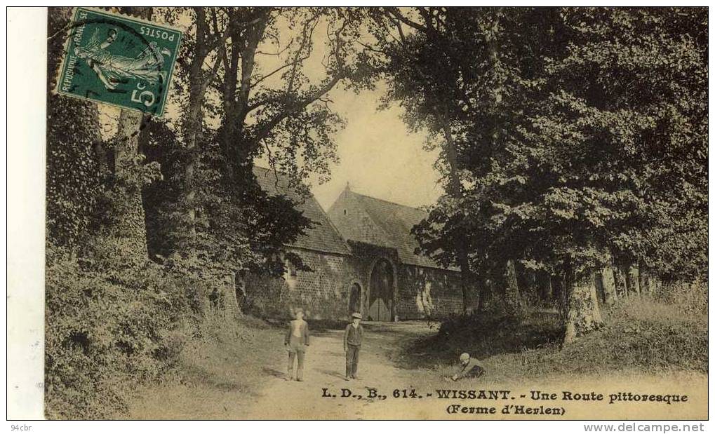 CPA (62)      WISSANT  Une Route Pittoresque (ferme D Herlan) (choc Coin Haut Gauche) - Wissant