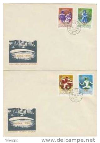 Hungary-1988 Seoul Olympics Set 2 FDCs - Summer 1988: Seoul