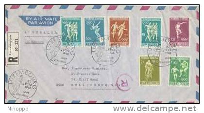 Luxembourg-1968  Mexico Olympic Games Registered Cover Sent To Australia - Zomer 1968: Mexico-City