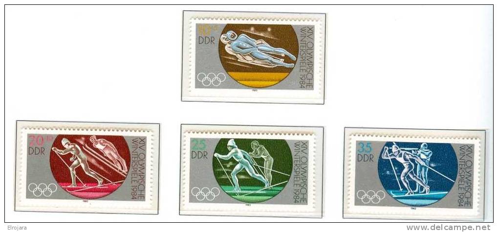 East Germany Set And Block Mint Without Hinge - Winter 1984: Sarajevo