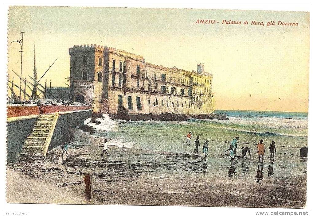 C  P A   ( ANZIO  " Palazzo Di Rosa , Già Darsena " Prise De Vue Animée - Plan Rare   ) - Altri & Non Classificati