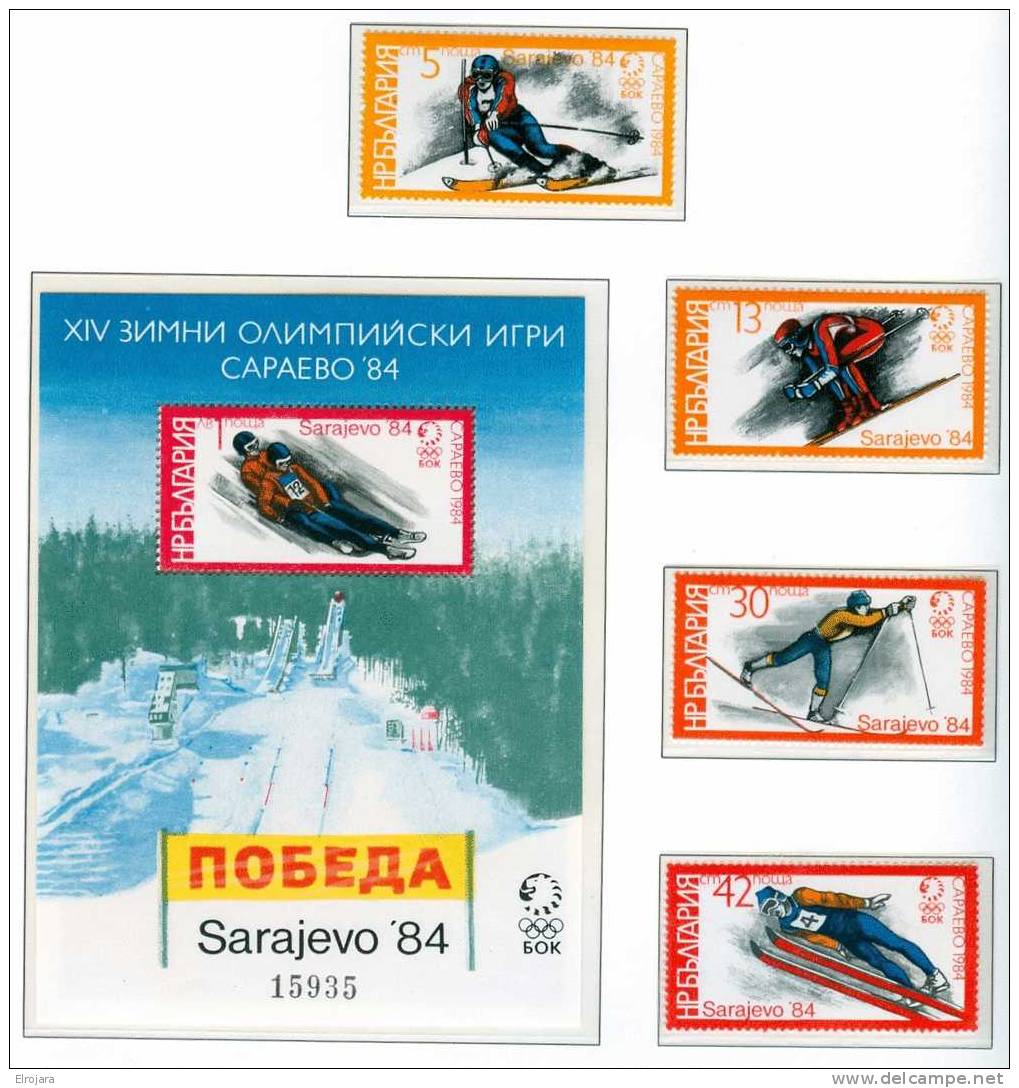 Bulgaria Set And Block Mint Without Hinge - Winter 1984: Sarajevo