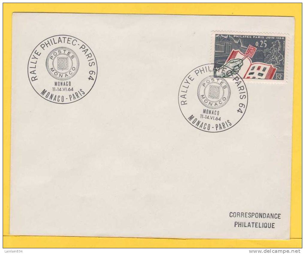 - Rally PHILATELEC-PARIS -  Cachet MONACO-PARIS Des Postes De Monaco, 11-14-VI- 1964, Timbre De 0.25. - Postmarks