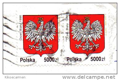 POLAND POLONIA POLSKA 1990 ISOLATO Eagle Complete Cover To Italy, Used Usato Usado - Covers & Documents