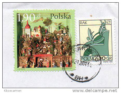 POLAND POLONIA POLSKA 1996 2001 NATALE CHRISTMAS NOEL Complete Cover To Italy, Used Usato Usado - Storia Postale