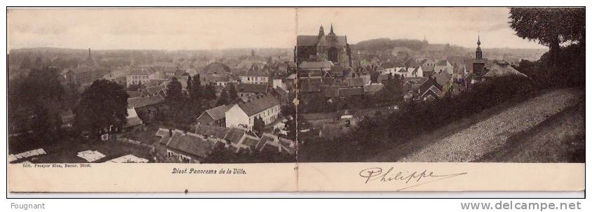 BELGIQUE:DIEST:(Brabant Flamand):1905:CARTE DOUBLE:Panorama De La Ville.Edit.Elen,Bazar,Die St.Bon état. - Diest