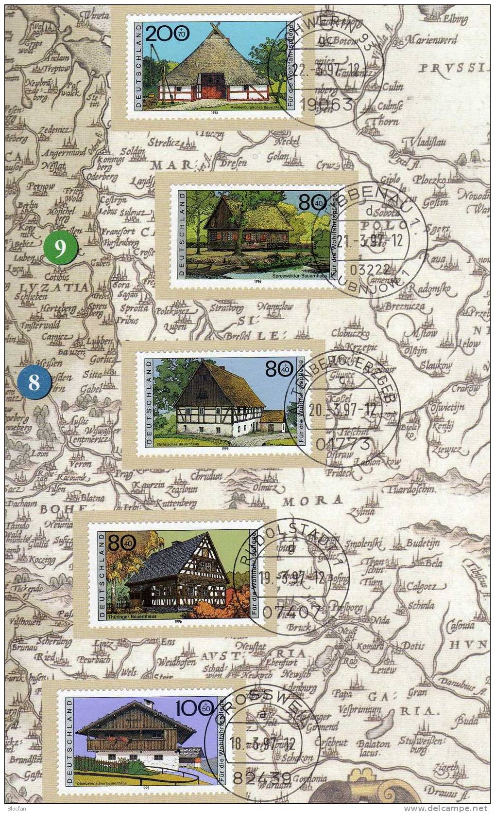 Geschenk-Buch Edition Bauernhäuser Deutschland Mit 4 Sets **/o 41€ Oberbayern Sachsen Architectur Stamps Book Of Germany - Bücher & Kataloge