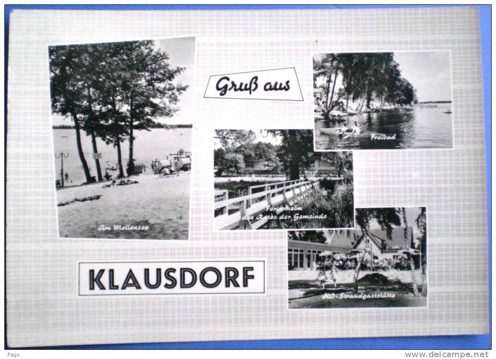 Klausdorf,Am Mellensee, 4-Bild-Karte,1964, Freibad,HO-Strandgaststätte,Ferienheim Des Rates Der Gemeinde, - Klausdorf