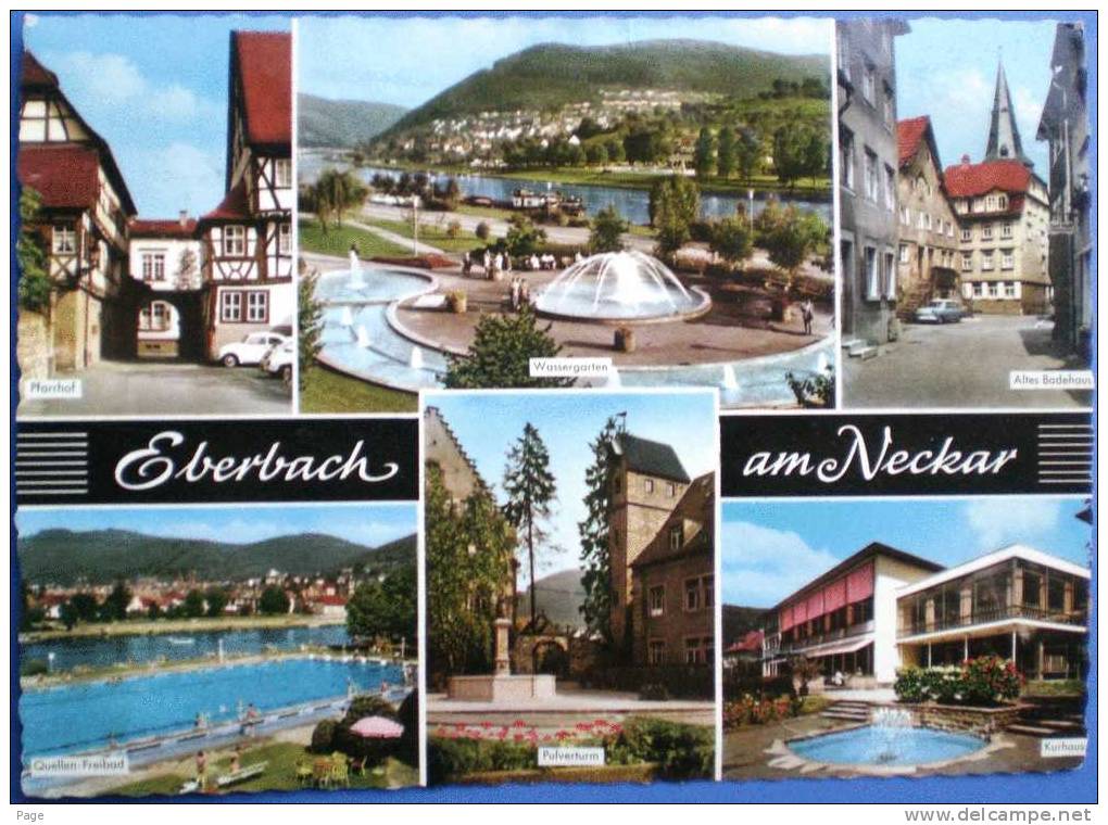 Eberbach,Neckar,6-Bild-Karte,1960-1970, - Eberbach