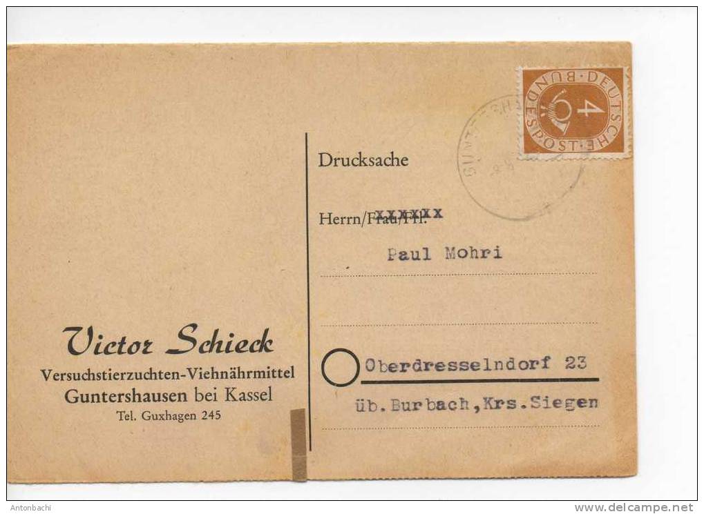 ALLEMAGNE FEDERALE / GERMANY - 1952 -   FEUILLET AVEC YVERT 10 / SCOTT 671 - Covers & Documents