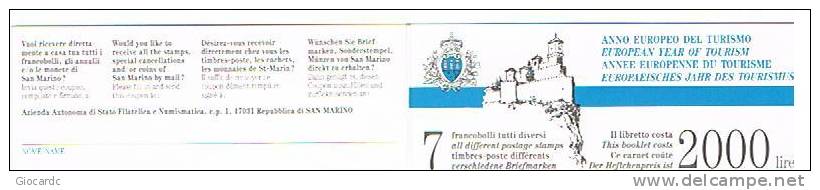 SAN MARINO CAT.UNIF.L2 LIBRETTO DI 1 SERIE  - 1990 ANNO EUROPEO DEL TURISMO - NUOVO ** - Booklets