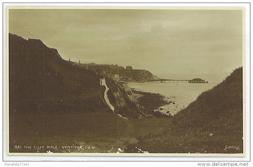 Rppc VENTNOR ISLE OF WIGHT ENGLAND U.K. The Cliff Walk JUDGES PHOTO #841 Circa-ukn - Ventnor