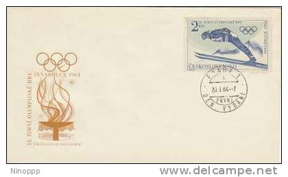 Czechoslovakia- 1964 Innsbruck 64 Ski Jumping,FDC - Invierno 1964: Innsbruck