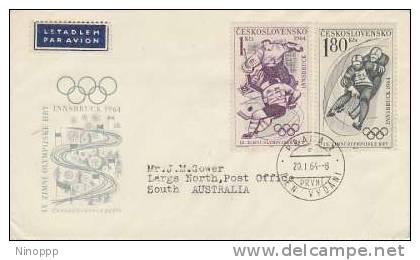 Czechoslovakia-1964 Innsbruck Olympics FDC Addressed - Hiver 1964: Innsbruck