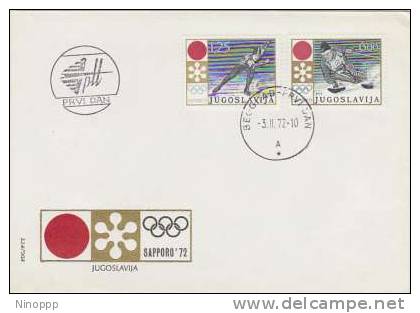 Yugoslavia -1972 Sapporo Olympics FDC - Hiver 1972: Sapporo