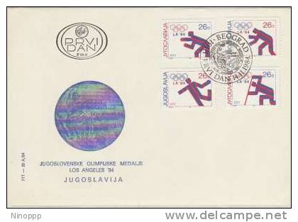 Yugoslavia -1984 Los Angeles Olympics FDC - Estate 1984: Los Angeles