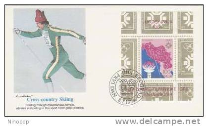 Yugoslavia-1984 Sarajevo Olympics,Cross-Country Skiing, Souvenir Cover - Hiver 1984: Sarajevo