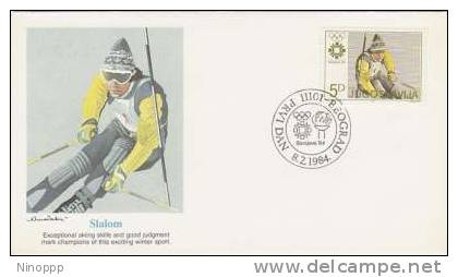 Yugoslavia- 1984 Sarajevo Olympics,Slalom,souvenir Cover - Winter 1984: Sarajevo