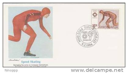 Yugoslavia -1984 Sarajevo,Speed Skating,souvenir Cover - Winter 1984: Sarajevo