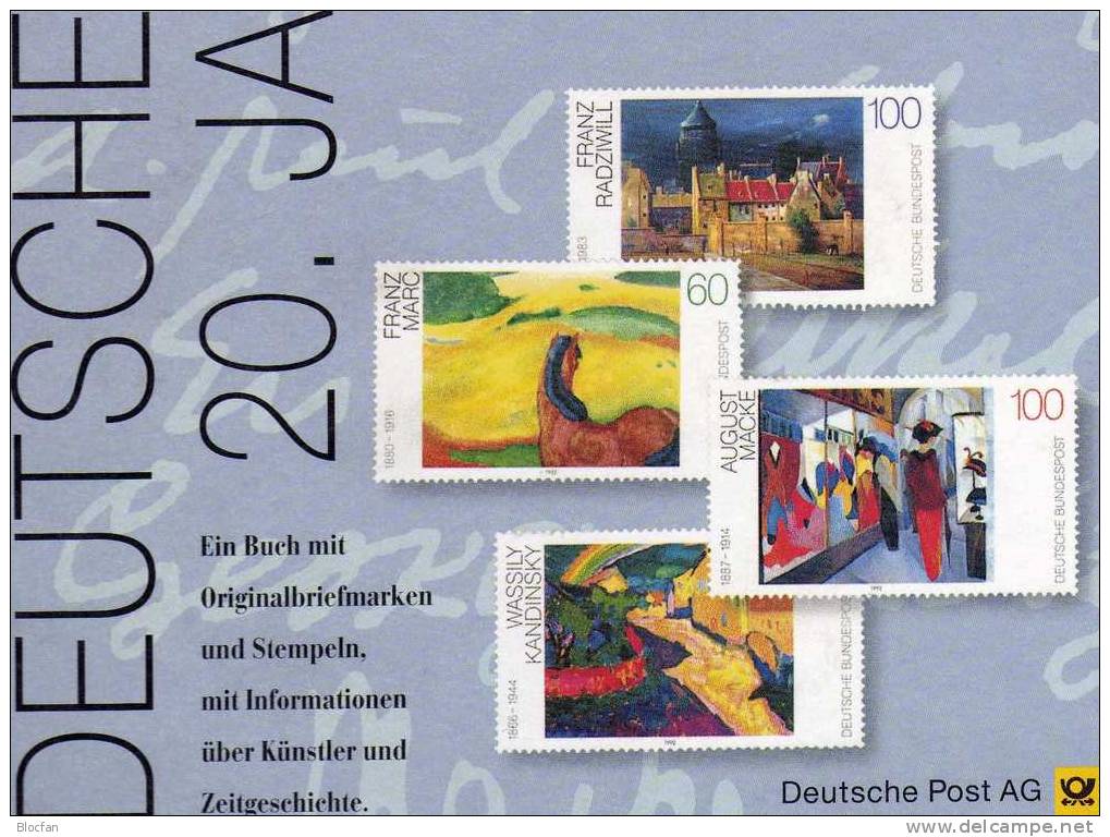 Briefmarken-Buch Edition Malerei 20.Jahrhundert Deutschland 5 Serien O 24€ Grosz Marc Macke Art Stamps Book Of Germany - Pittura & Disegno