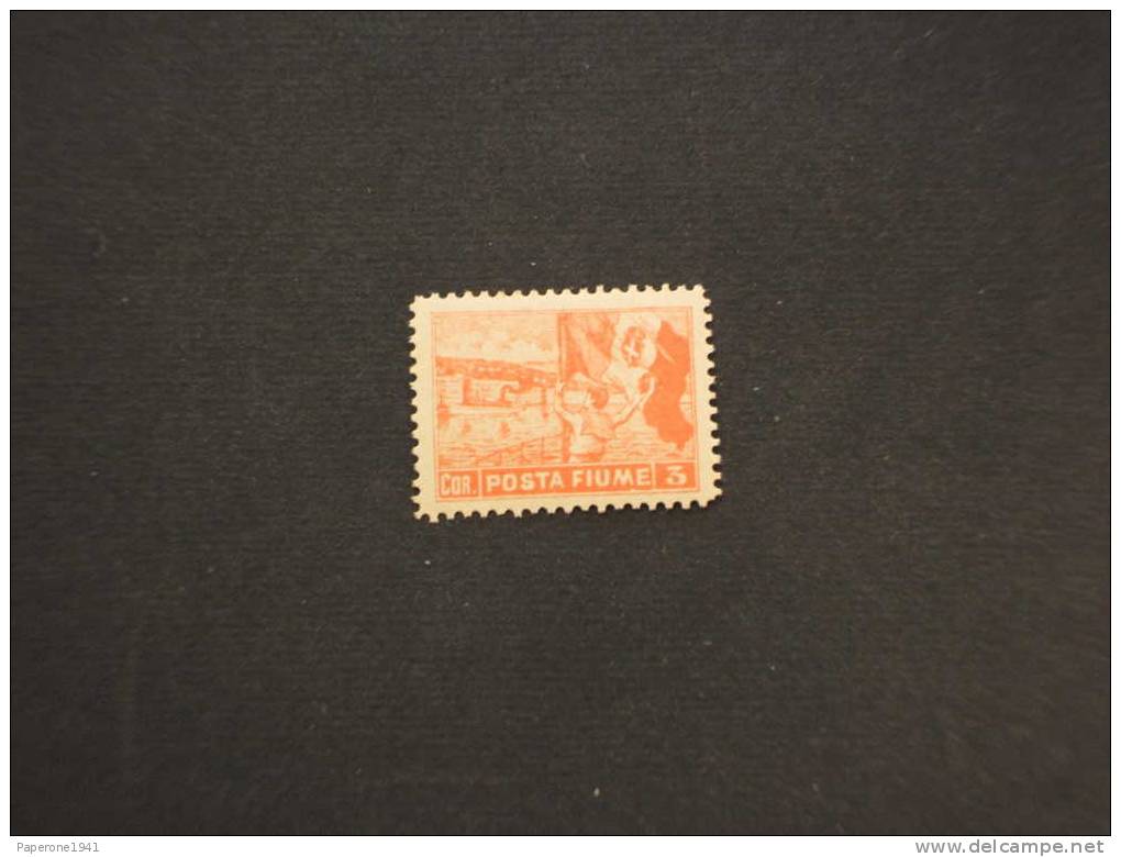 FIUME-NON EMESSI - 1919 ALLEGORIA 3cor. DENTELLATO 11 1/2 - NUOVO(++). - Fiume