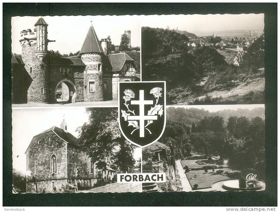 CPSM - Forbach (57) - Multivues ( Burghof Chapelle Parc Vue Générale Blason CAP 613) - Forbach