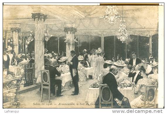 COMMERCES- Ref 56-salon De 1906- Armenonville -le Soir Du Grand Prix Par H Gervez  -carte Bon Etat - - Hotels & Restaurants