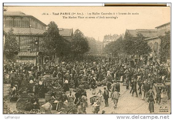 COMMERCES- Ref 36- Tout Paris -1er Arrondissement -les Halles Centrales A 7h Du Matin  - Carte Bon Etat - - Halles