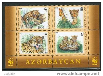 AZERBAIJAN 2005 W.W.F. LEOPARD  SET  MNH - Azerbaïjan