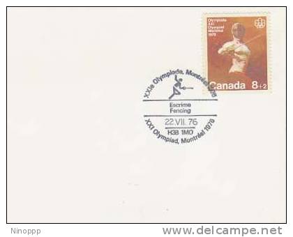 Canada-1976 Montreal Olympics,Fencing,souvenir Cover - Estate 1976: Montreal