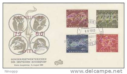 Germany-1960 Rome Olympics FDC - Summer 1960: Rome