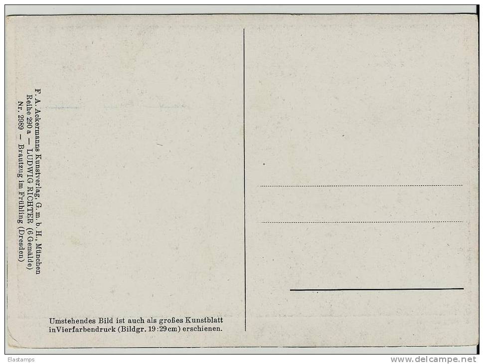 == Künstlerkarte,  Brautzug  *  Ludwig Richter Verlag Ackermann München Clear To Send - Richter, Ludwig