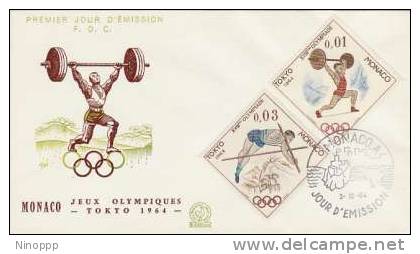 Monaco-1964 Tokyo Olympics,Weight Lifting, FDC - Summer 1964: Tokyo