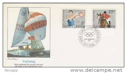 Yugoslavia-1984 Los Angeles Olympics,Yachting,Souvenir Cover - Summer 1984: Los Angeles