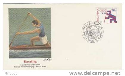 Yugoslavia-1984 LosAngeles Olympics,Kayaking,souvenir Cover - Ete 1984: Los Angeles