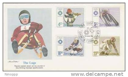 Yugoslavia-1984 Sarajevo ,The Luge,FDC - Inverno1984: Sarajevo