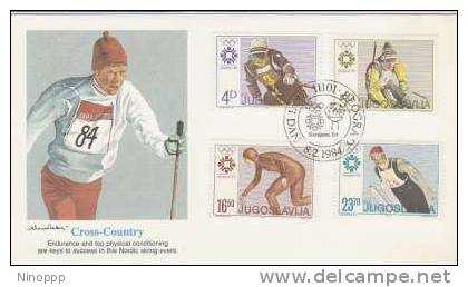 Yugoslavia-1984 Sarajevo Olympics,Cross Country, FDC - Winter 1984: Sarajevo