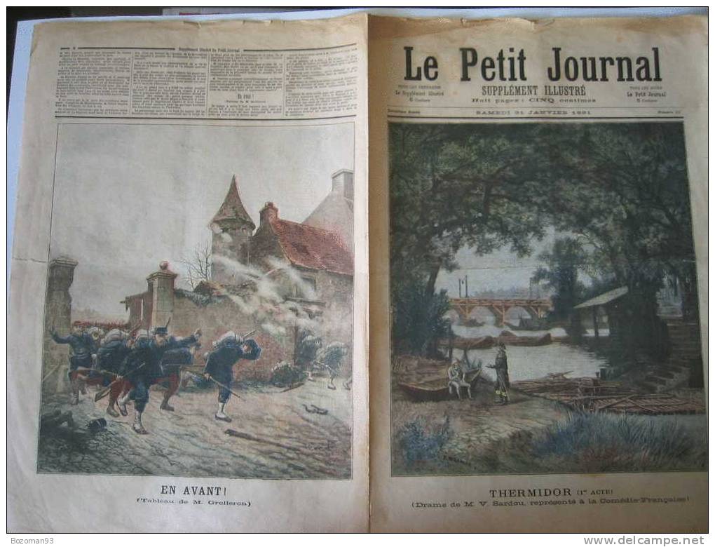 LE PETIT JOURNAL N° 0010 DU 31/01/1891 LE TRAGEDIEN VICTORIEN SARDOU - Le Petit Journal