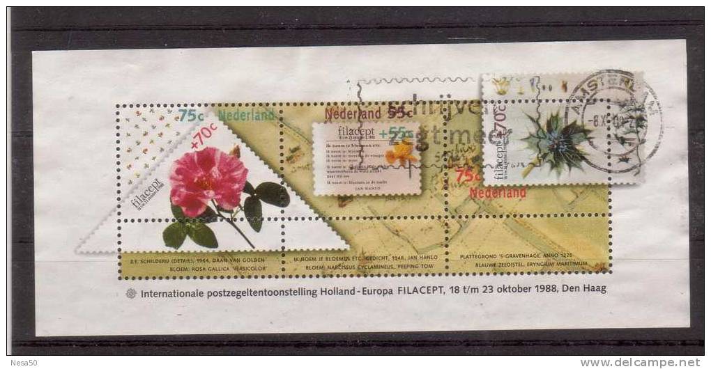 Nederland, 1988 Blok Filacept Gestempeld  Nr 1414 - Gebraucht