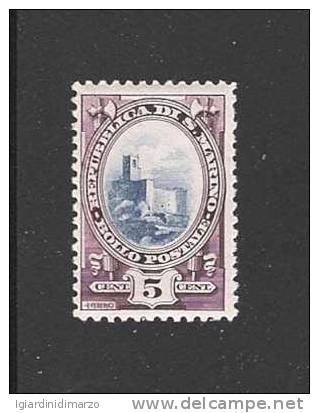 SAN MARINO - 1929: Valore Nuovo S.t.l. Da 5 C. Della Serie Soggetti Vari - In Ottime Condizioni. - Unused Stamps