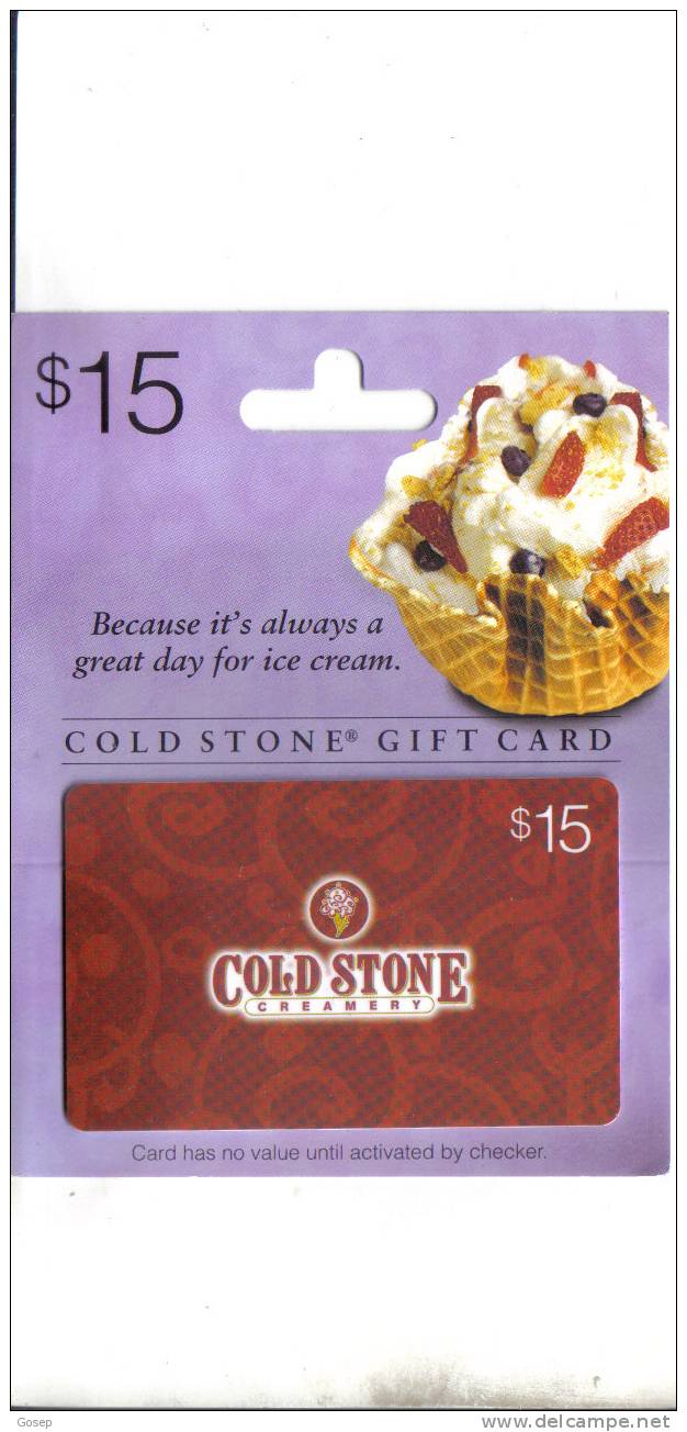 U.s.a.-cold Stone Creamery--$15-mint Folder - Autres & Non Classés