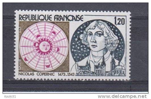 France YT 1818 ** : Nicolas Copernic , Astronome - Astronomy