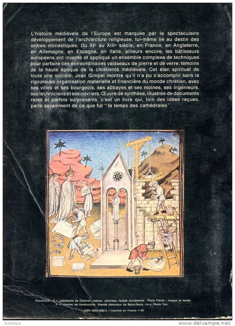 Les Bâtisseurs De Cathédrales Par Jean GIMPEL, Ed. Seuil, 1980, Architecture Religieuse - Musique